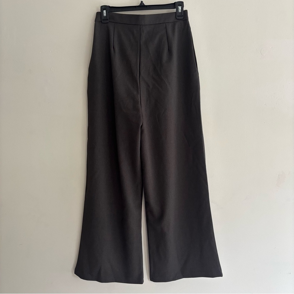 NWT Commense super high rise dark gray charcoal trouser pants size small medium - Picture 5 of 9
